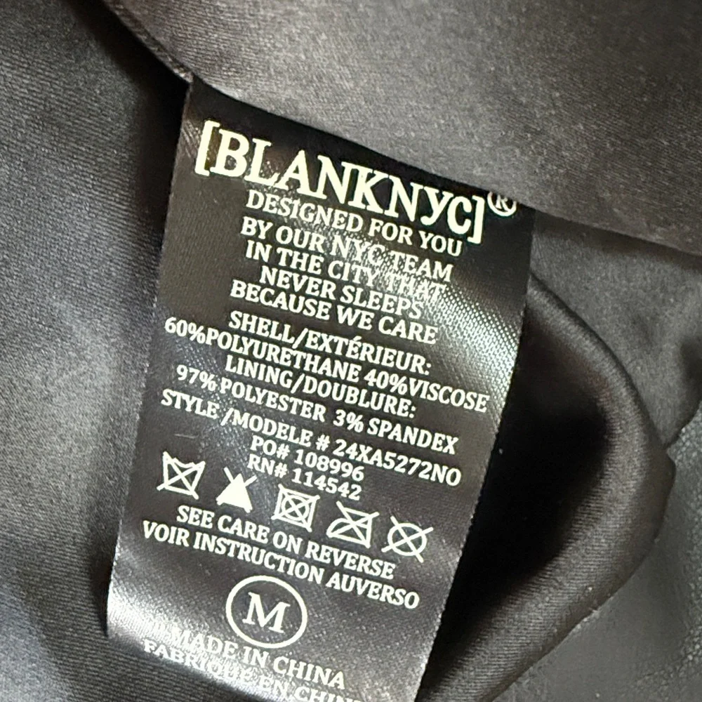 Blank NYC Faux Leather Moto Jacket Black & Gold Color Womens size Medium